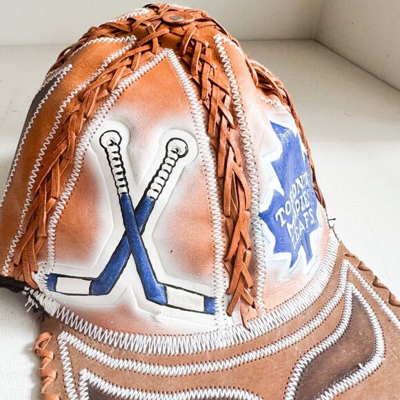 Hand painted Leather Toronto Blue Jays Baseball Cap Hat - Picture 8 of 8